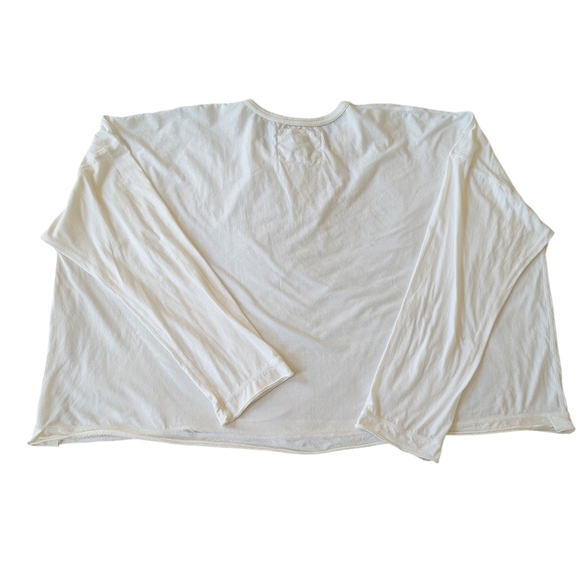 Alabama Chanin Off White Cream Long Sleeve Organic Cotton Top sz XL - Picture 3 of 6